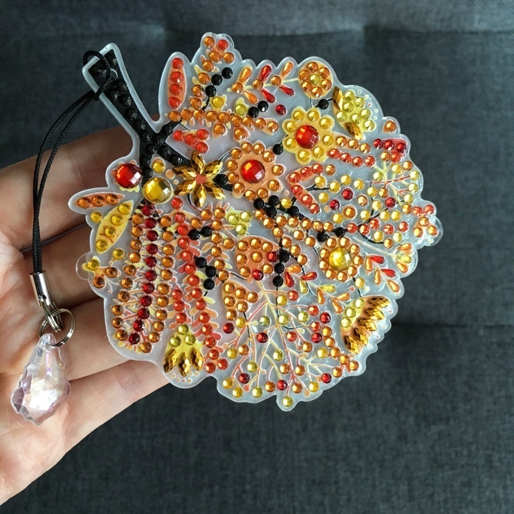 Diamond Art Fall Tree Bookmark, Colorful, Sparkly, Bling (ORANGE) - Picture 6 of 16